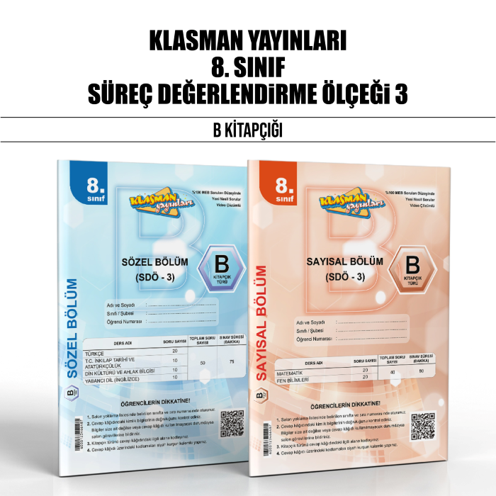 KLASMAN 08.SINIF SÜREÇ DEĞ(SDÖ) SAY/SÖZ 3-B -25-26